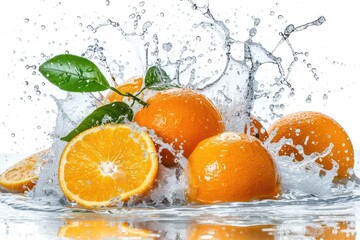 Poster - Fresh oranges submerged in water