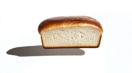 Wall Mural - A Half-Sliced Loaf of Bread with a Shadow Cast Below