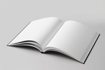 Poster - An open book with blank pages on a table