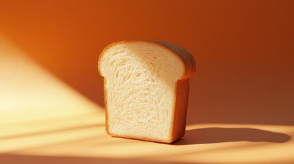 Poster - A Single Slice of White Bread with a Crispy Crust