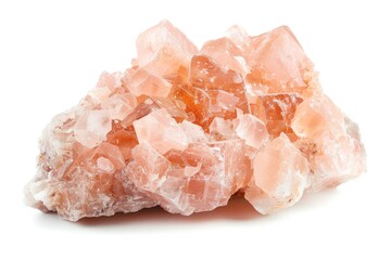 Poster - A collection of pink crystals arranged on a white surface, often used as a decorative element or for scientific purposes