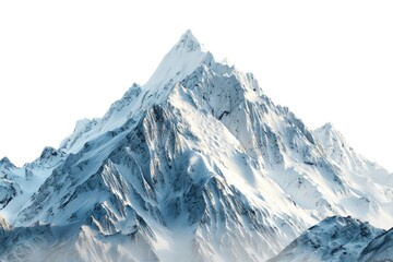 Poster - A large mountain covered in snow, against a bright blue sky