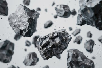Poster - A scene with a bunch of rocks suspended in mid-air, possibly due to strong winds or a natural phenomenon