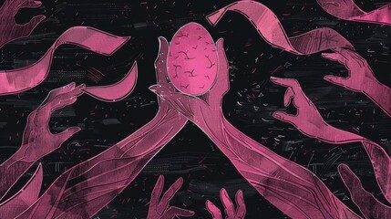 Poster - Image of hands extending towards a clock, conveying the idea of being late or eager for something