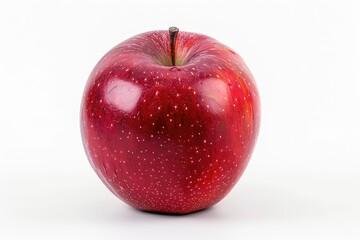 Poster - A close-up shot of a bright red apple on a white background, ideal for use in food or product photography