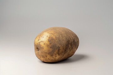 Poster - A single potato sitting on a white background