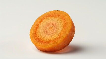 Poster - Fresh carrot cut in two halves on a clean white background