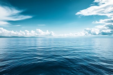 Poster - Calm Ocean Water Under Blue Sky With White Clouds