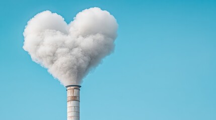 Wall Mural - A large stack of smoke coming out from a chimney, AI