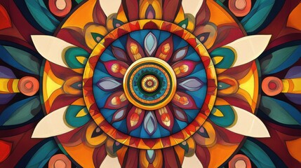 Wall Mural - Hypnotic and relaxing fractal mandala.Satisfying and abstract 