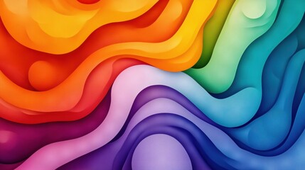 Poster - A colorful abstract background with waves of different colors, AI