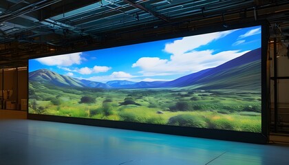 Wall Mural - Illuminated LED Screen Displaying Captivating Visuals