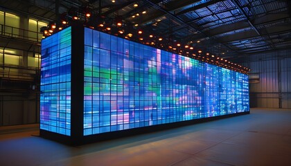 Poster - Illuminated LED Screen Displaying Captivating Visuals