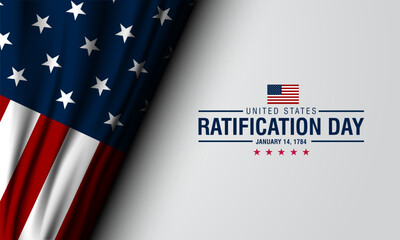 Poster - United States Ratification Day January 14 Background Vector Illustration