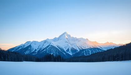 Wall Mural - Winter magic mountains isolated with white highlights, png