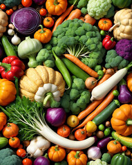 Wall Mural - Autumn vegetables in a cornucopia