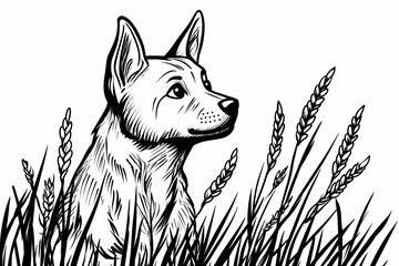 Cute coloring page featuring a playful dog for kids creativity.