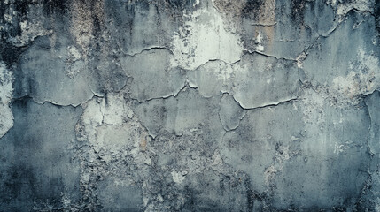 Canvas Print - A rough, weathered concrete wall with deep cracks and rough patches. The surface is heavily textured with signs of age and wear, giving a gritty, urban decay feel.