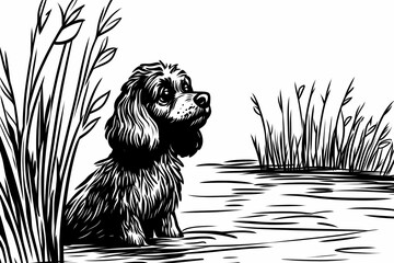 Cute coloring page featuring a playful dog for kids creativity.