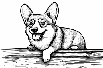 Cute coloring page featuring a playful dog for kids creativity.