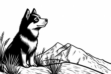 Cute coloring page featuring a playful dog for kids creativity.