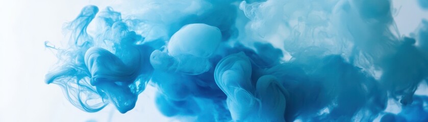 Poster - abstract swirling blue ink in water