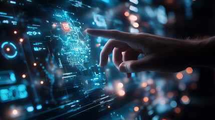 Fototapete - IT  information technology concept on touchscreen, computer systems