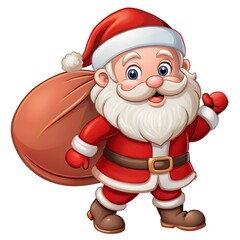 Sticker - santa claus with a bag