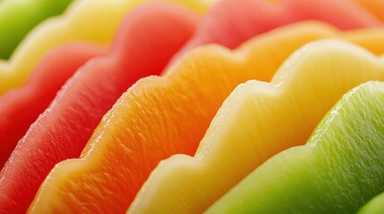 Canvas Print - A close up of a bunch of different colored slices of fruit, AI