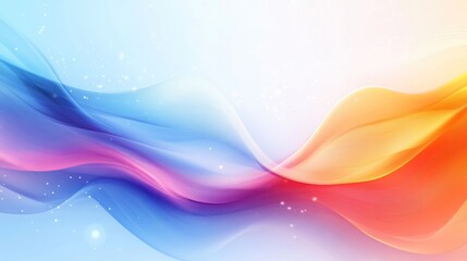 Abstract Colorful Wavy Background with Glowing Particles