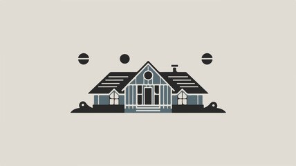 Vector Illustration of a Modern House with Planets