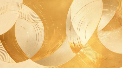 Poster - Abstract geometric art featuring line textures in gold suitable for wall decor postcards wallpaper posters cards murals carpets and prints