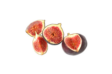 Sticker - PNG,Fresh cut figs, isolated on white background