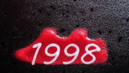 Sticker - 1998 Red Logo Design on Fabric