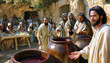 © Snap2Art - Gospel Images from the Bible NT - Jesus turns water into wine at a wedding in