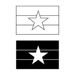 Wall Mural - black white flag of myanmar icon set