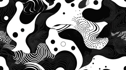 Poster - Abstract Seamless Monochrome Pattern