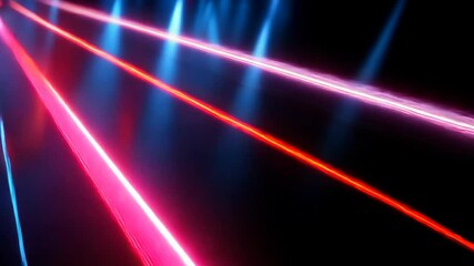 Fototapete - Neon lights lines against a dark background. Abstract wallpaper