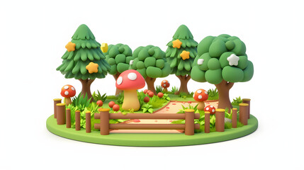 Sticker - Hedge Park Elements Icon 3D Cartoon