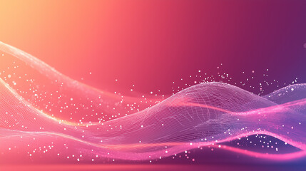 Poster - Abstract digital background with glowing waves and connections, symbolizing technology and innovation.