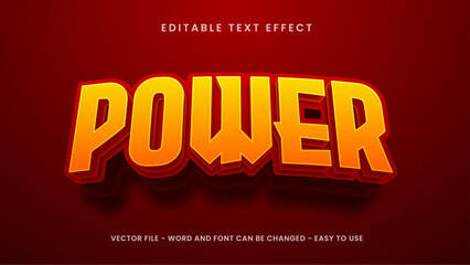 Poster - Editable text effect power in 3d style