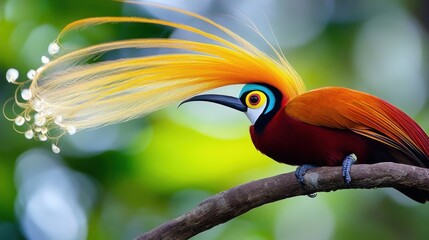 Poster - Magnificent Bird of Paradise with Vibrant Plumage