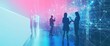 © BerkahStock - People interacting with digital technology in a futuristic, data-driven environment.