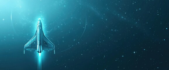 Wall Mural - a futuristic spacecraft traveling through a starry space environment.
