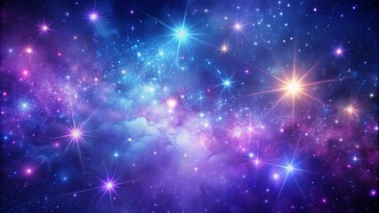 Wall Mural - vibrant galaxy in shades of violet and indigo with twinkling stars