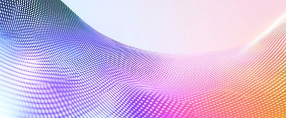 Poster - Abstract wave pattern with gradient colors and dots, creating a digital aesthetic.