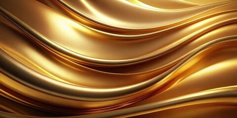 Poster - Smooth, flowing golden surface with soft, rounded curves, elegant, luxurious, shiny, abstract, graceful, beauty, vibrant