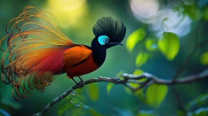 Sticker - A King Bird of Paradise with Vibrant Plumage