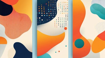 Sticker - Abstract Shapes Background with Vibrant Colors