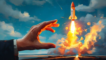 Igniting Innovation: A Hand Fuels Rocket Launch in a Digital Landscape for Next-Generation Tech Ventures